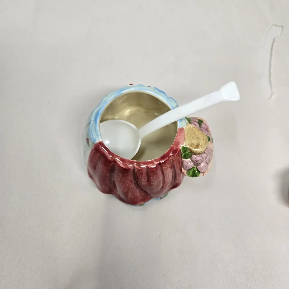 Vintage Otagirl Mrs Rabbit Ceramics 2 Tea Cups-Sugar Holder & Spoon Edith Coll.
